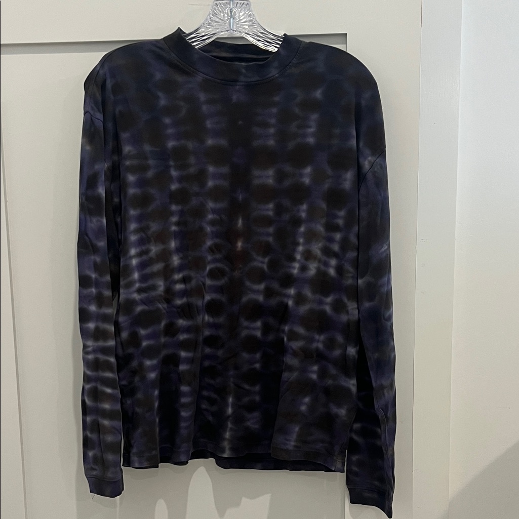 Nwt - Raquel Allegra Black And Purple Long Tie Dye Sleeve Tee Sz 2 Or L